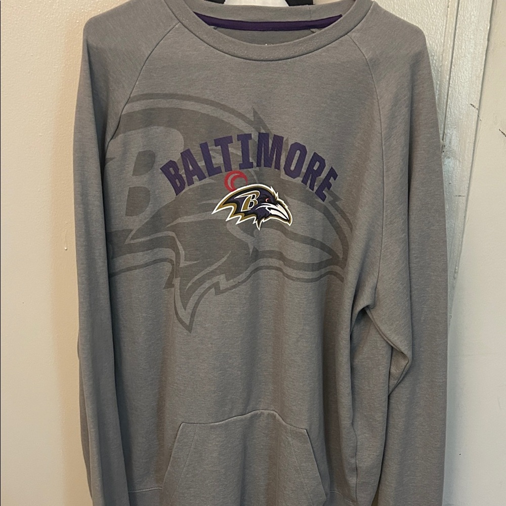 Baltimore Ravens Gray Crewneck Sweater